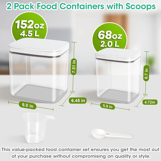 2 Pack Flour and Sugar Storage Containers - Image 2