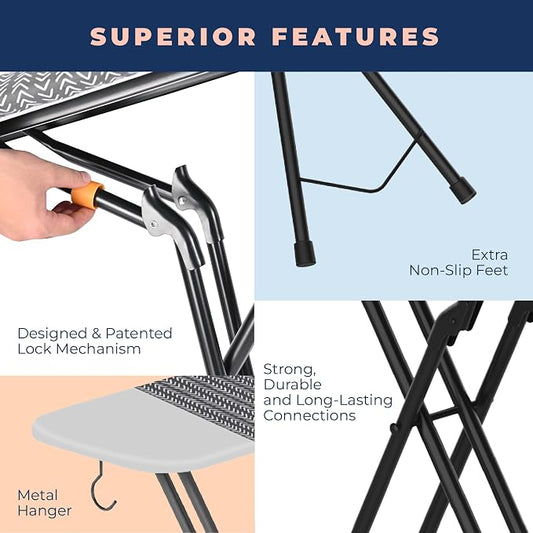 Happhom Ironing Board, Compact and Space Saver Iron Board, Safety Ironing - Image 2