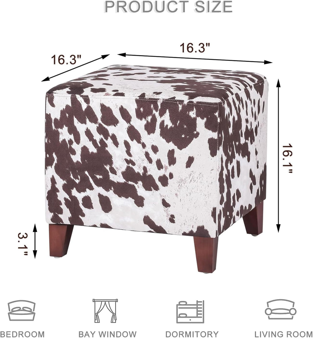 Ottoman with Square Cube Design, 16 Inch Footstools and Ottomans Small, Large...