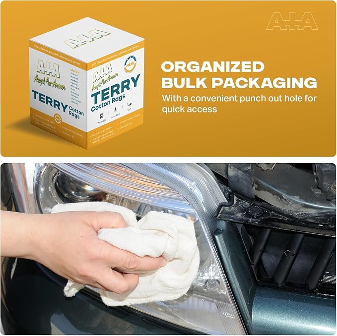 Angel-in-Armor White Terry Cloth Rags – 50lb Bulk Box of 100% Cotton Cleaning - Image 6