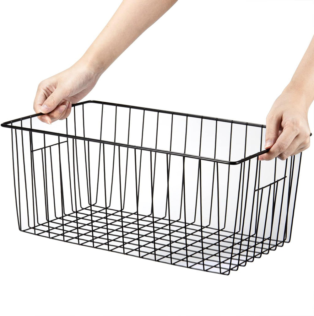 16inch Freezer Wire Storage Organizer Baskets, Household Refrigerator Bin wit...