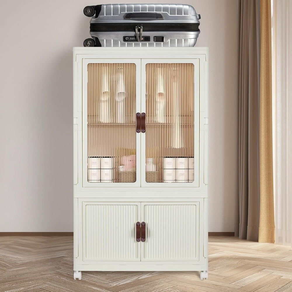 FozsKeylf Stackable Closet Storage Bins, Collapsible Clothes Organizers, Port...