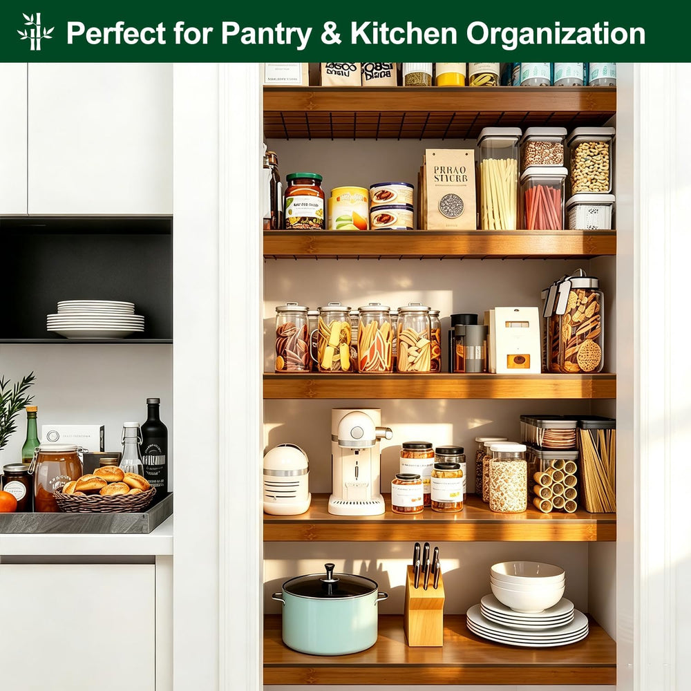 Wire Shelf Covers for Pantry, Bamboo Shelf Covers for Wire Shelving Closet