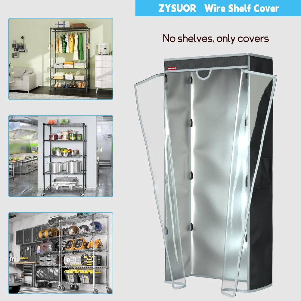 Waterproof Shelf Cover for Storage Shelving, Fits 30"W x 14"D x 62&...