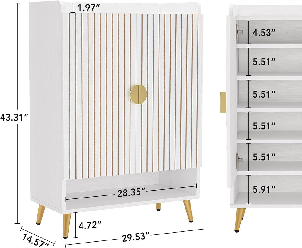 Tribesigns Shoe Cabinet with Doors, 6-Tier Shoe Storage for Entryway