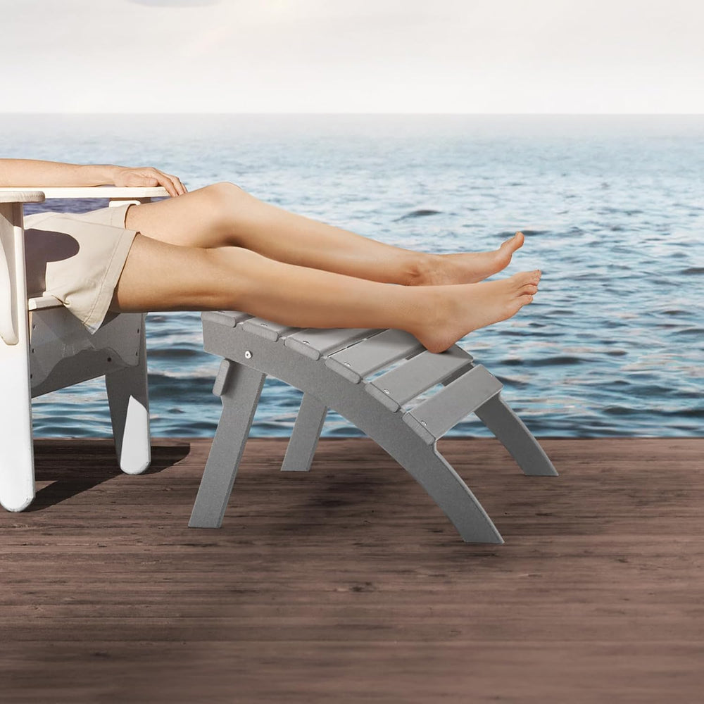VEVOR Adirondack Ottoman, 21.5L x 18.9W x 14.8H Inch HDPE Plastic Folding Adi...