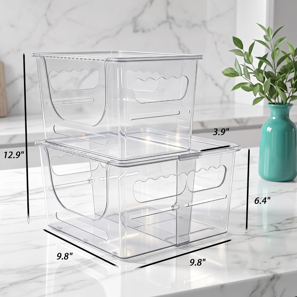 Clear Trash Bag Holder, BLULEE Stackable Garbage Bag Dispenser,2 Pack
