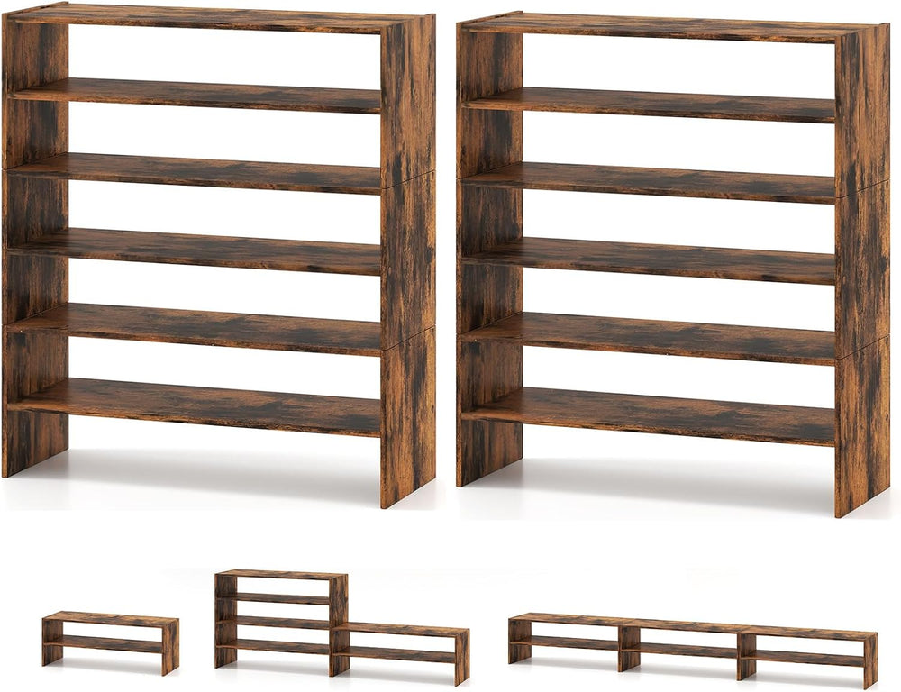 COSTWAY 6-Tier Shoe Rack, Extra Wide Shoe Shelf Organizer
