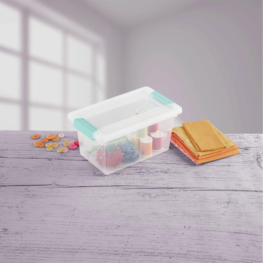 Sterilite 12-Pack Clip Box, Stackable Clear Plastic Bins with Latching Lids, ...
