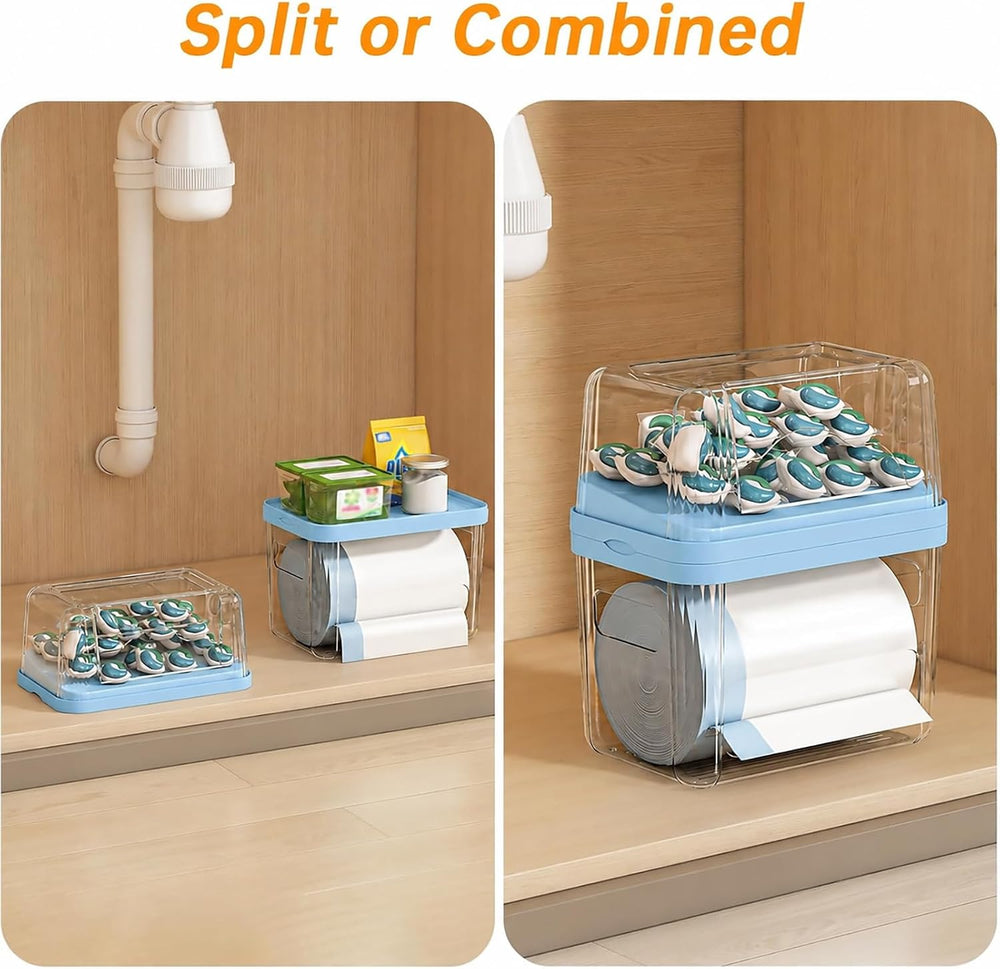 2-in-1 Trash Bag Holder Laundry & Dishwasher Pods Container,Garbage Bag D...