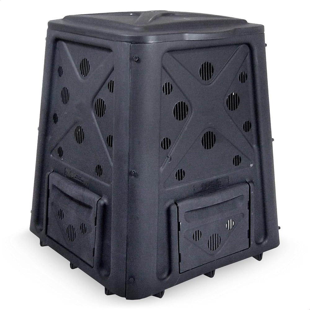 Redmon Outdoor Compost Bin with Lift Off Lid, 4-Door Access & Vent Holes,...