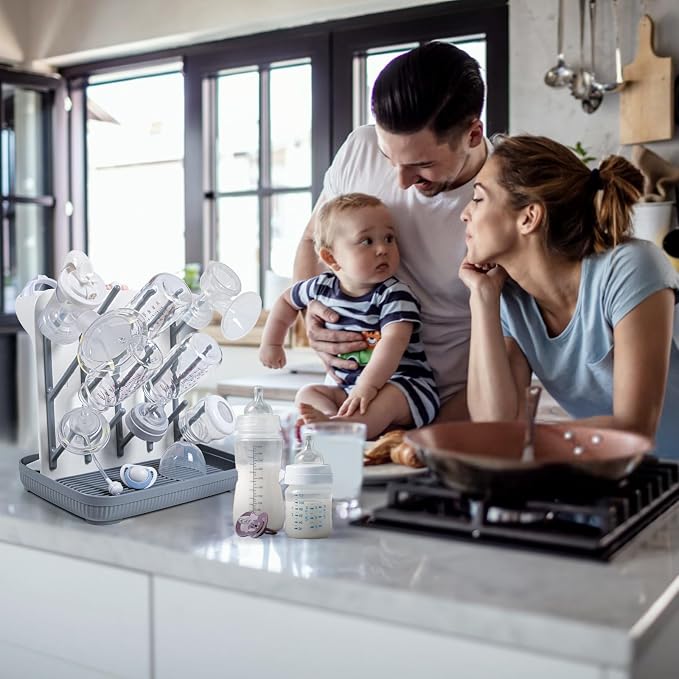 Termichy Baby Bottle Drying Rack: Large Vertical Bottle Dryer Rack Holder - Image 9