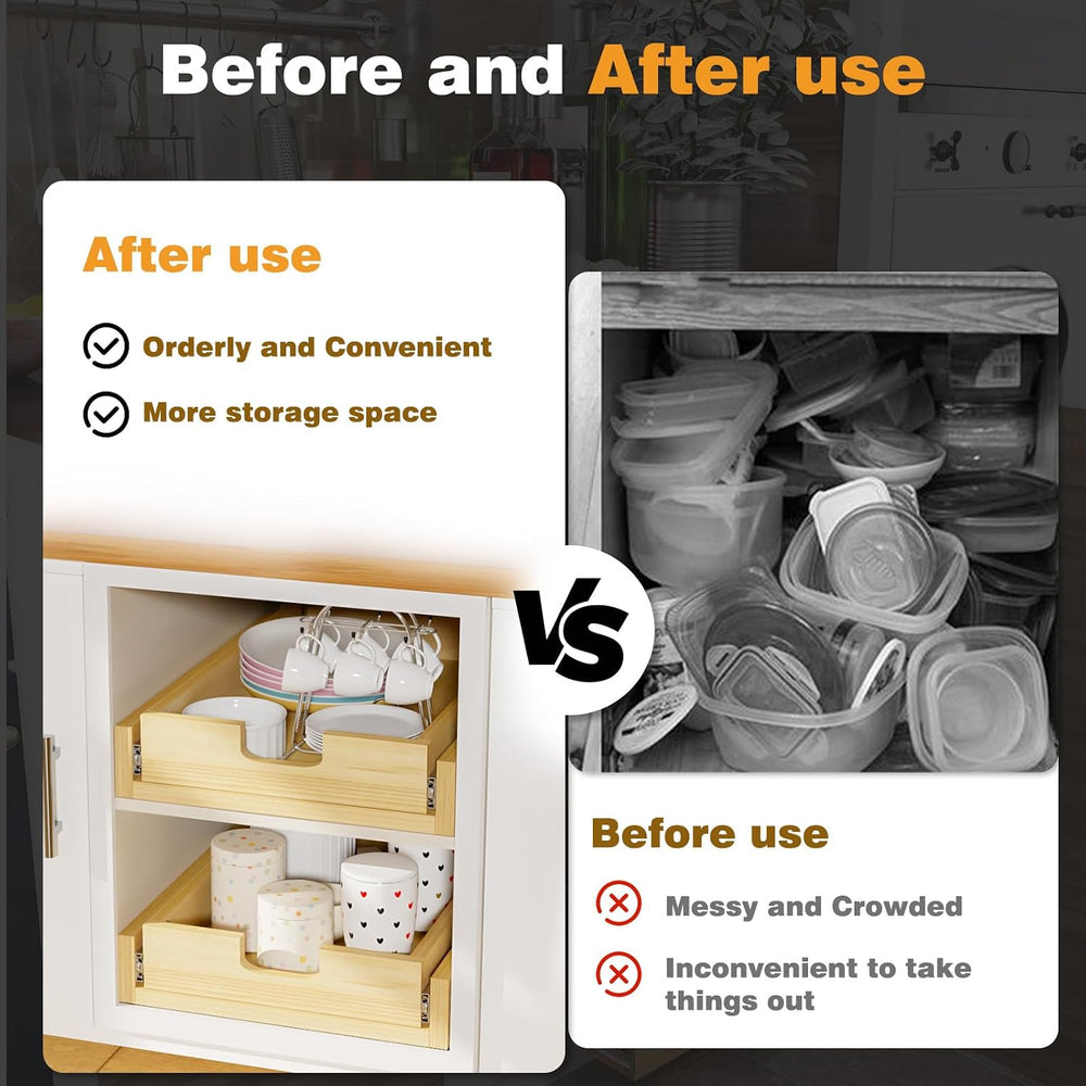 Pull Out Cabinet Organizer, 20''W×21''D Sliding Drawers for C...