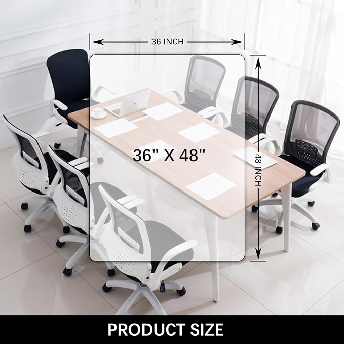 Kuyal Clear Chair mat for Hard Floors 36 x 48 inches Transparent Floor Mats - Image 7