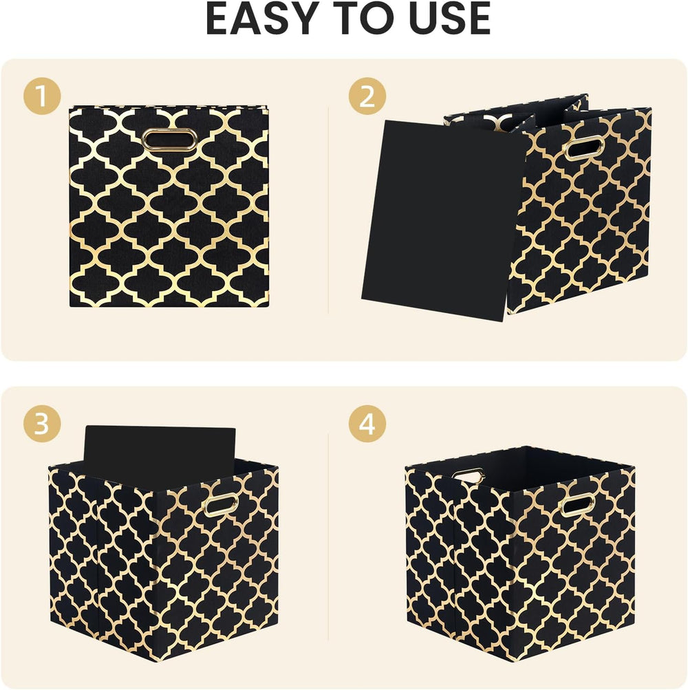 Posprica 11x11x11 Storage Cube Bins, Collapsible Storage Bins Fabric Storage ...