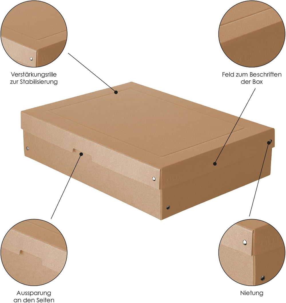 FALKEN Original PureBox Nature. Made in Germany, 100 mm high, DIN A3. Storage...