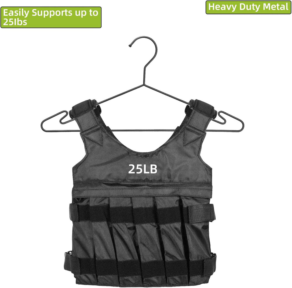 Black Metal Hangers, Heavy Duty Clothes Hangers with Non-Slip Grooves, Slim S...