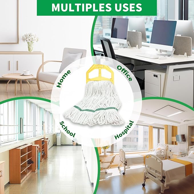 6 Pack Commercial Heavy Duty Mop Heads Heavy Cotton Looped End String Mop Head - Image 6