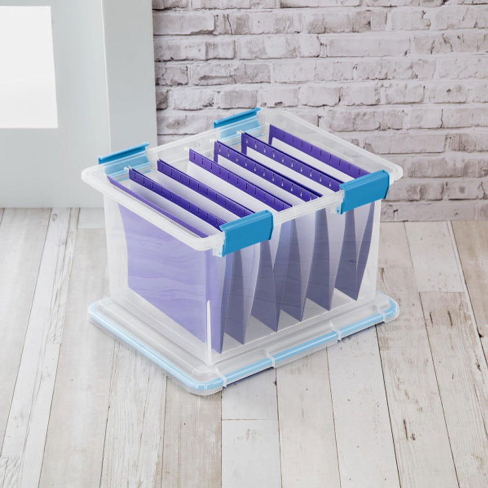 Sterilite Gasket Storage Box with Lids for Home & Office, 32 Quart, 4-Pack