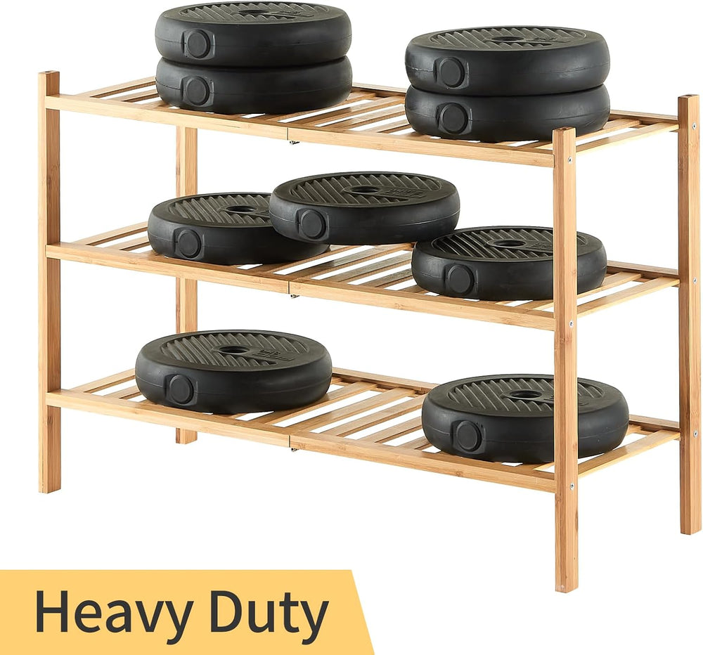 5-Tier Bamboo Shoe Rack for Entryway, Stackable | Heavy Duty | Multi-Function...
