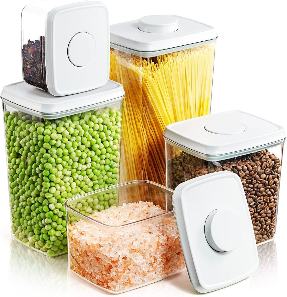 Airtight Pantry Storage Containers, 5 Pack, 0.6-3.5 Qt, Pop-Top