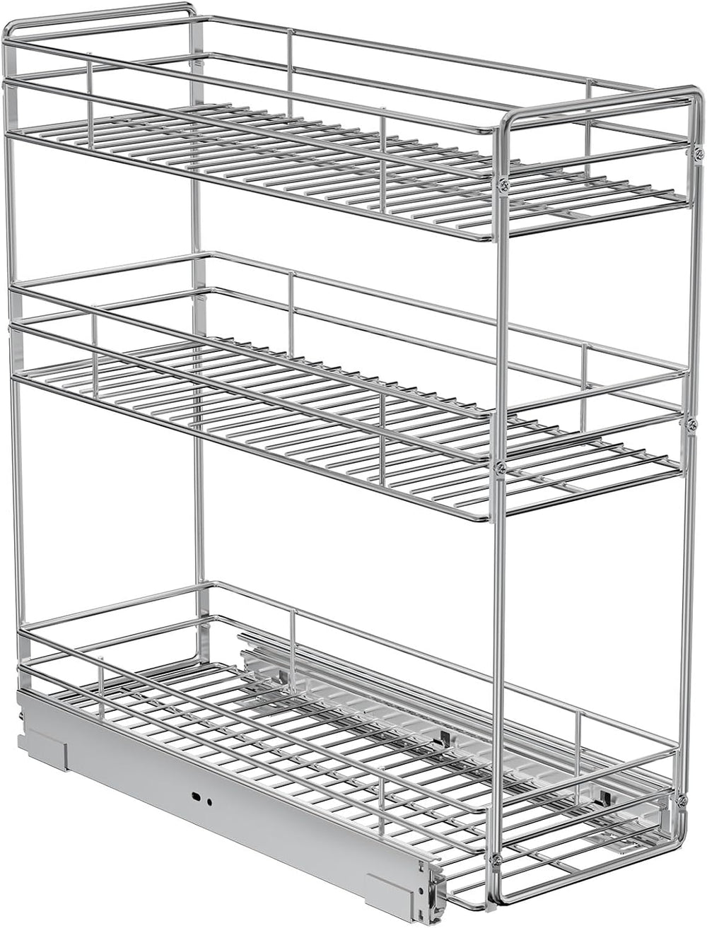 ROOMTEC 3-Tier Pull Out Cabinet Organizer for Narrow Cabinet (5.5" W X 2...