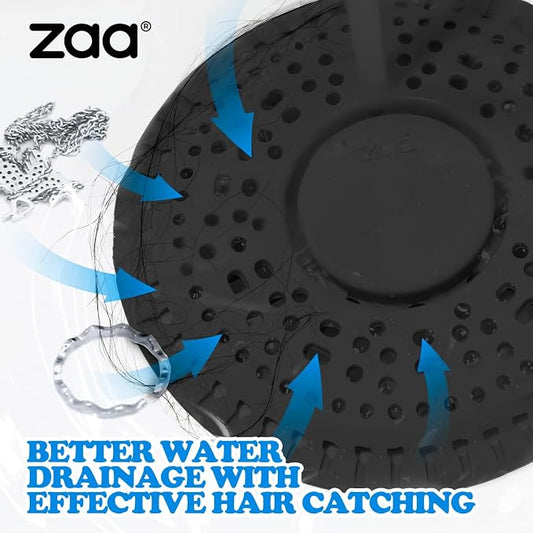 zaa Shower Drain Hair Catcher, Upgraded 2Pack Premium Silicone Drain Protector - Image 2