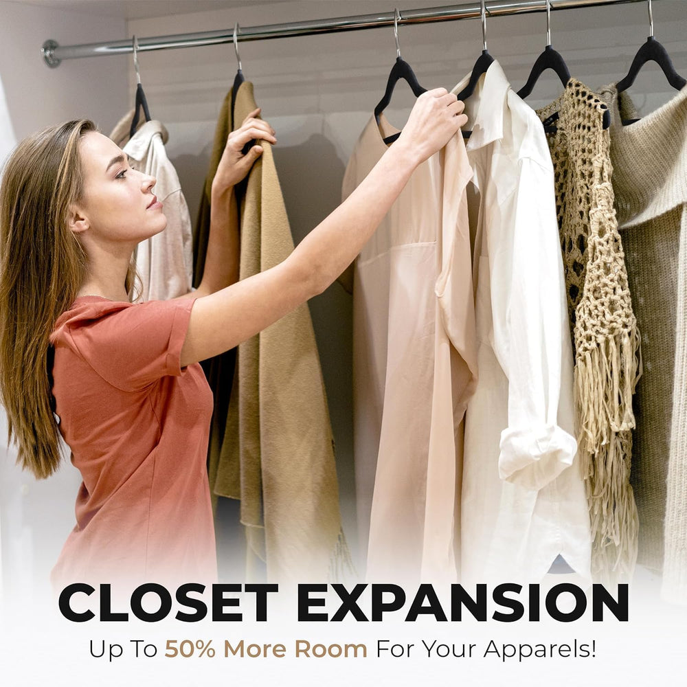 Our Modern Space 200 Pack Velvet Hanger for Shirt Pants Dresses Skirts Suits ...