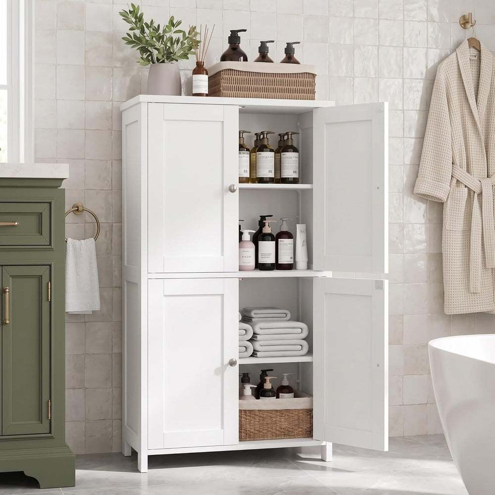 Vongrasig 43" Bathroom Storage Cabinet, Floor Cabinet with Doors, White