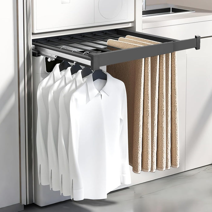 YJINGRUI Pull Out Trousers Rack for Closet, 11 Rods, 66lb (23.6-33.5in)