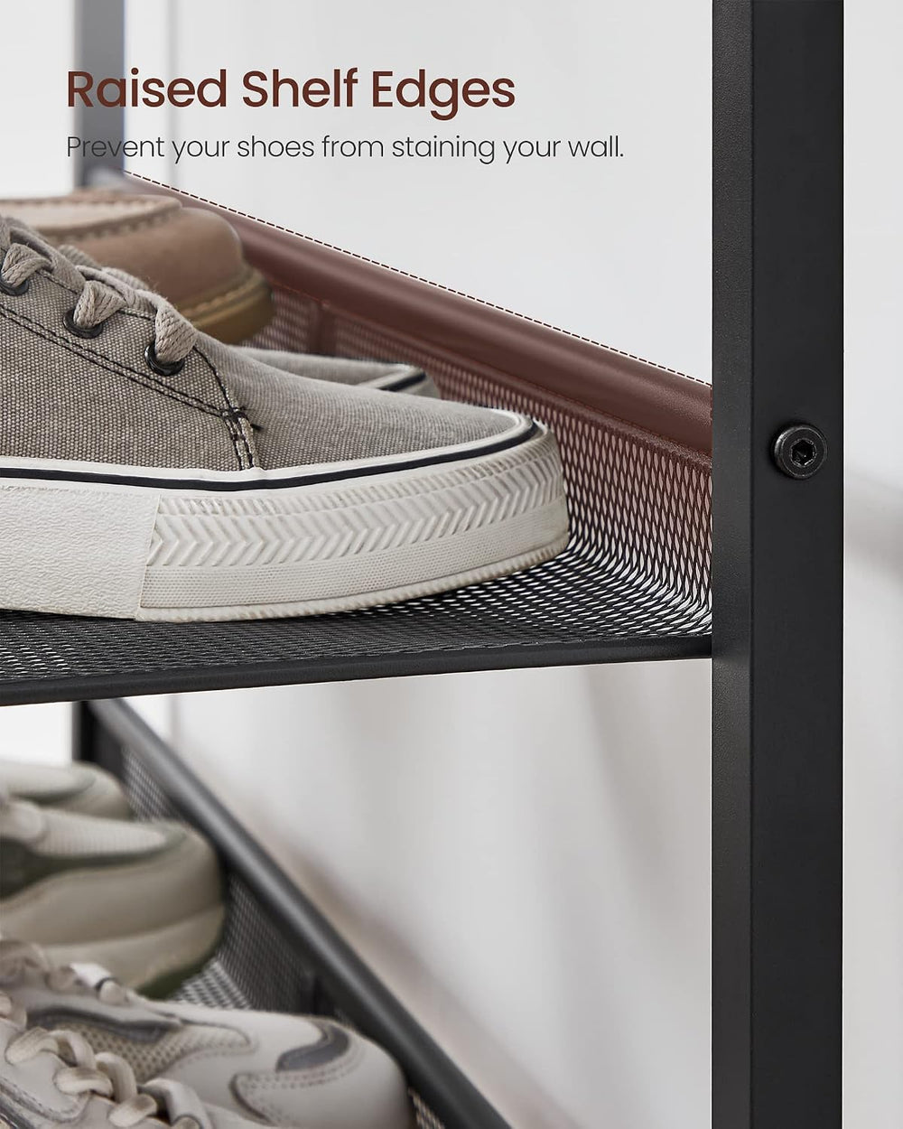 VASAGLE 5-Tier Shoe Rack, Adjustable, Freestanding