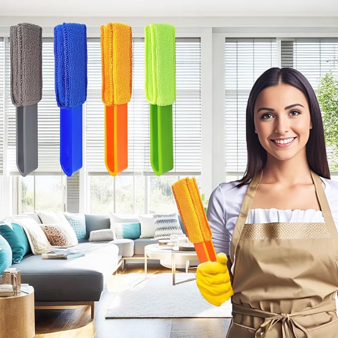4 Pack Microfiber Blinds Duster, 4 Removable and Washable Sleeves, Cleaner - Image 7