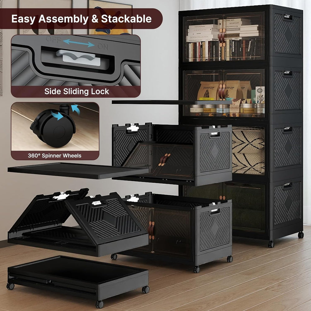 UAMFURI Stackable Storage Bins with Lids, 1440QT Lockable Storage Cabinet