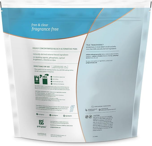 Grab Green Bleach Alternative Pods, Chlorine Free, Fragrance Free, Plant and - Image 2