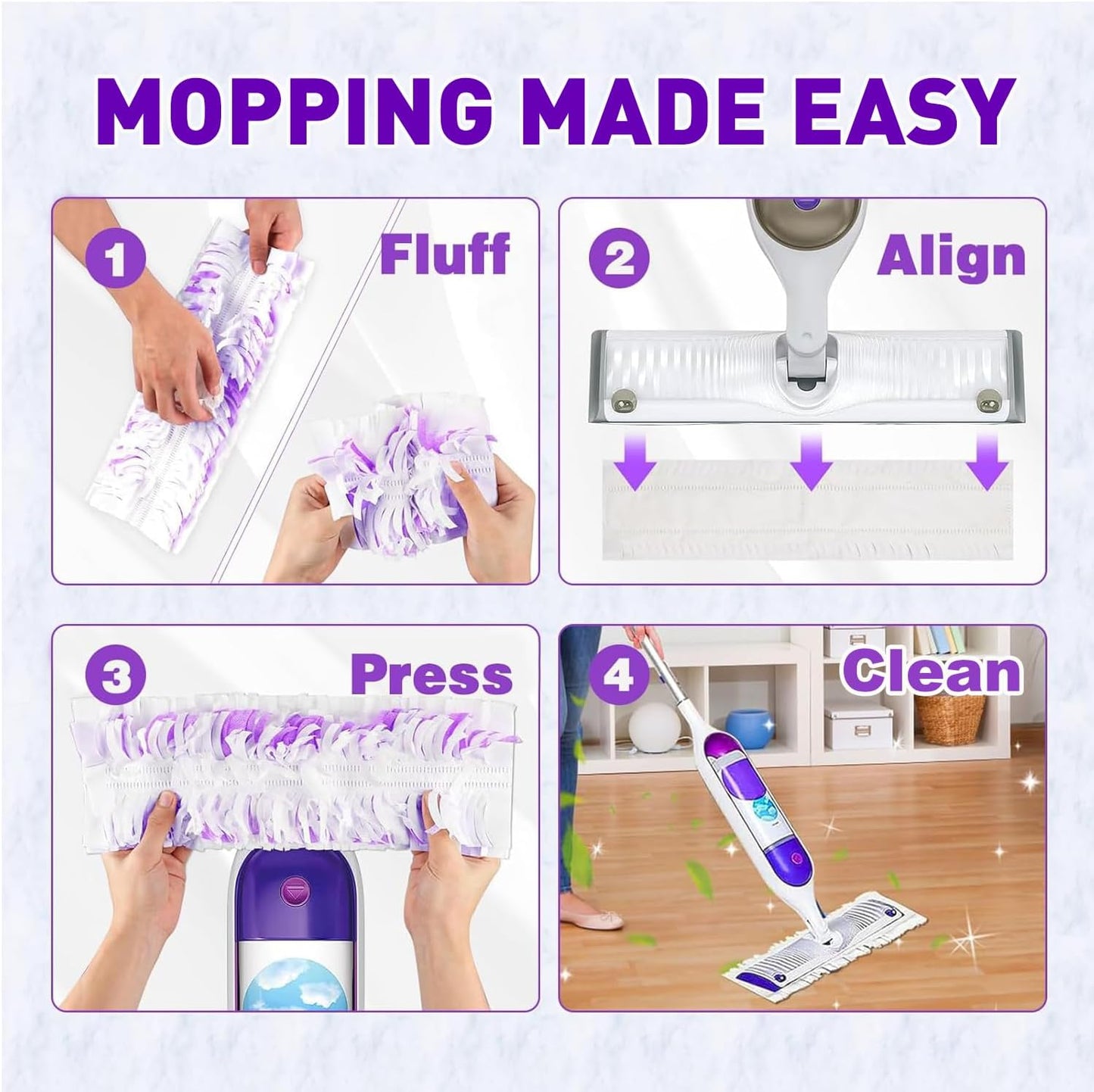 20 Count Power Mop Pads Refills for Swiffer PowerMop Multi-Surface Mopping Pad Disposable Replacement Mop Pads Compatible with Swiffer PowerMop,Safe on All Finished Floors