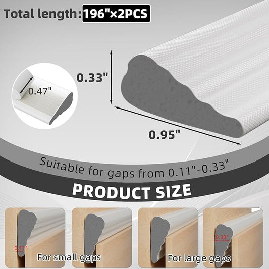 2Pcs×196" Wedge Weather Stripping Door Seal Strip - Image 2