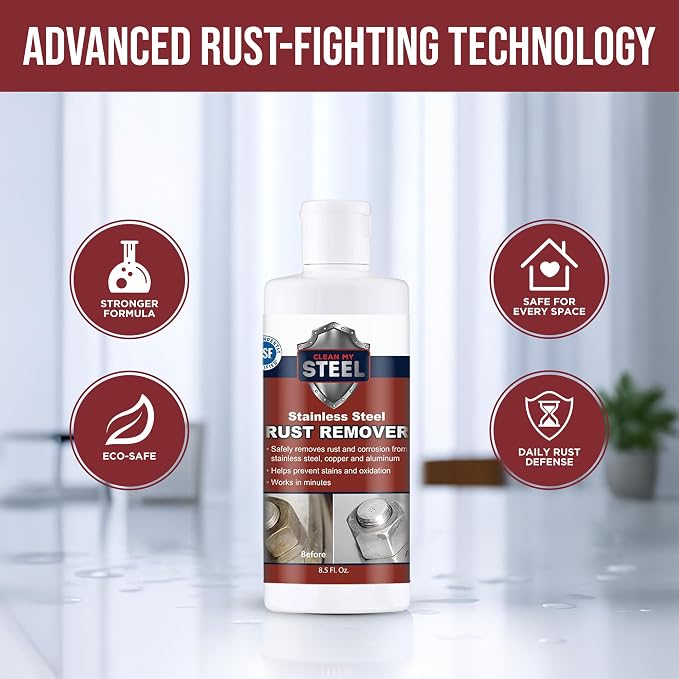 Stainless Steel Rust Stain Remover & Cleaner, Soft Cleanser, Safe - Image 7