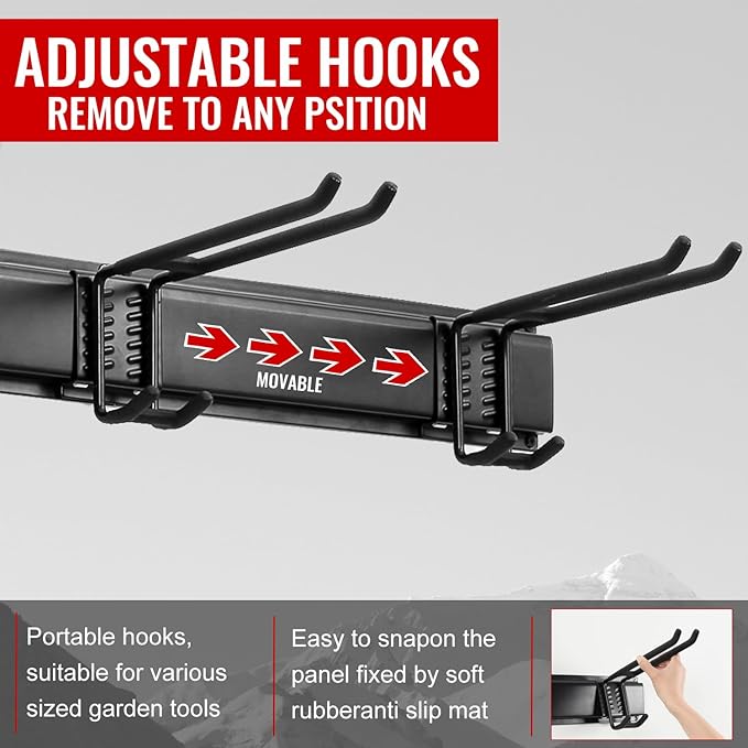 Wall Mount Tool Storage Rack, Garage Organization, Heavy Duty Garage Storage