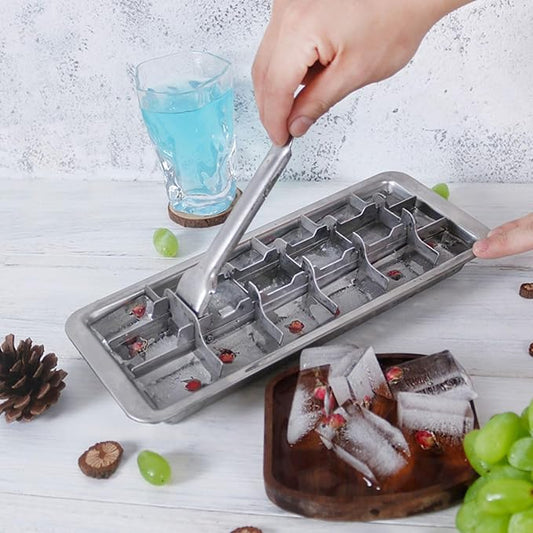3 Pack Stainless Steel Ice Cube Trays, 18 Slot Ice Tray - Image 2