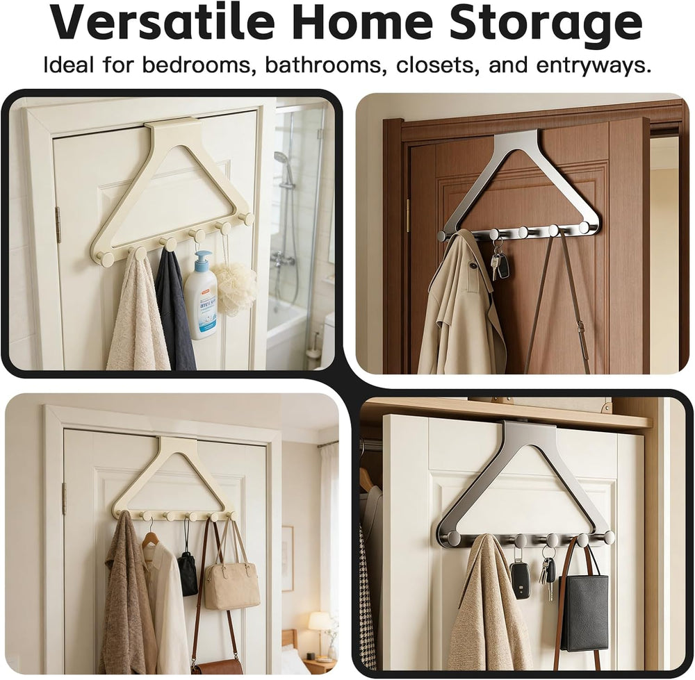 Fodeuxp Over the Door Hanger Organizer, Home Storage Hooks, Beige, 2 Pcs
