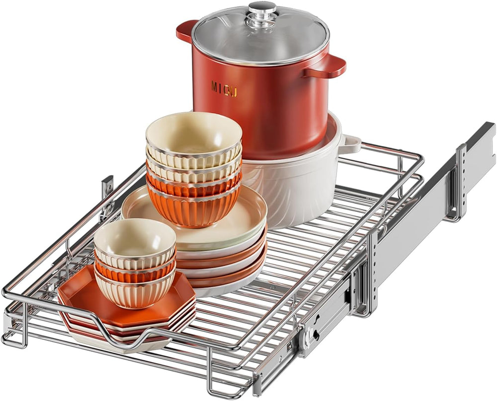 DINDON 1 Tier Pull Out Cabinet Organizer (14" W x 18" D) Heavy-Duty...