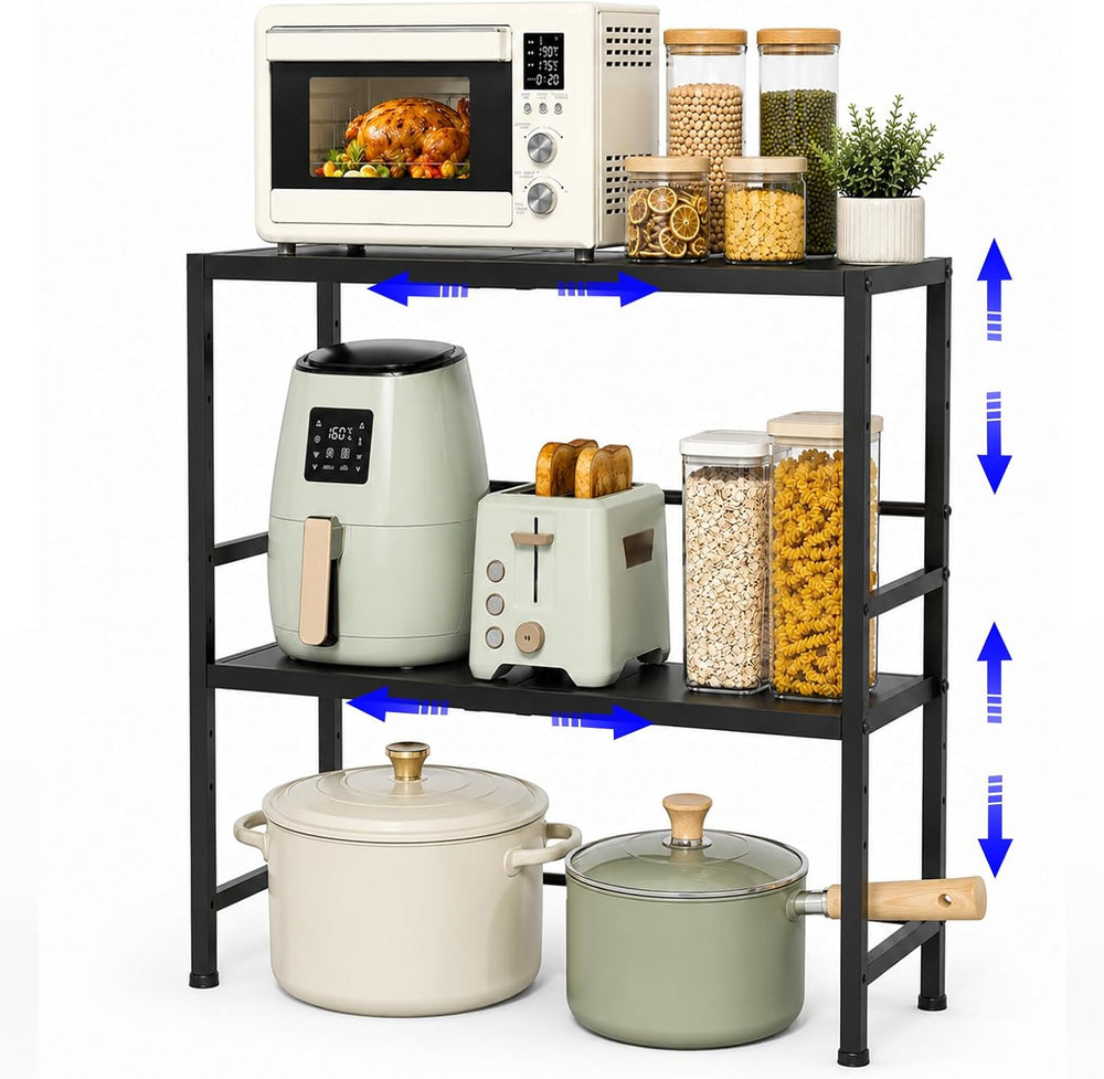 Expandable Metal Storage Shelves, Adjustable Kitchen Shelving Unit Rack