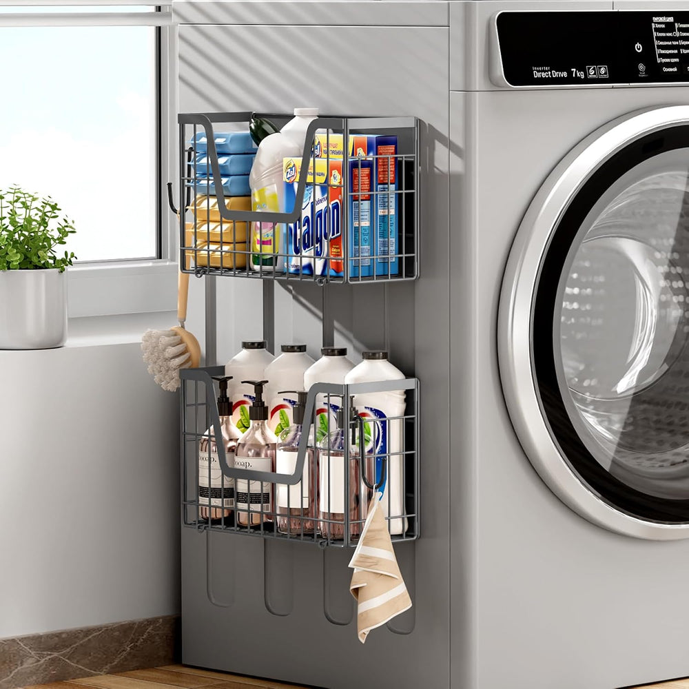 4 Pack Magnetic Shelf for Fridge, Fruit Potato and Onion Storage Bins, Magnet...