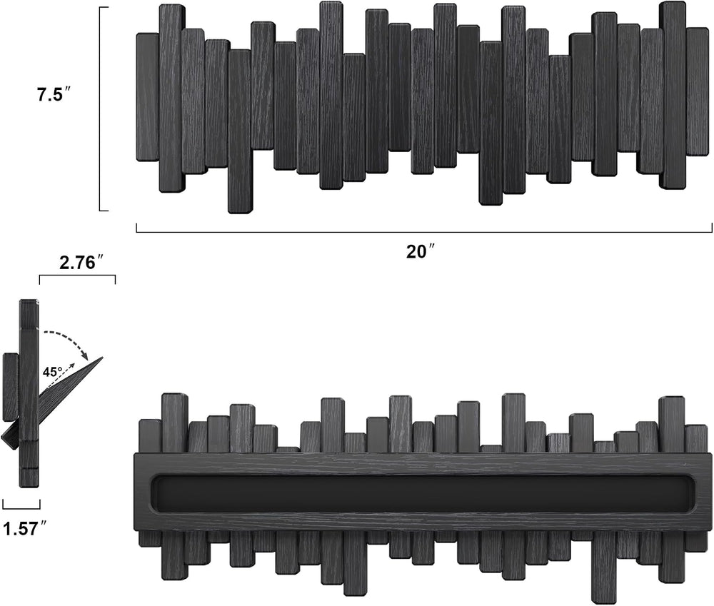 Coat Rack Wall Mount Piano Flip Down Wall Hook Rack 5 Hooks Oak