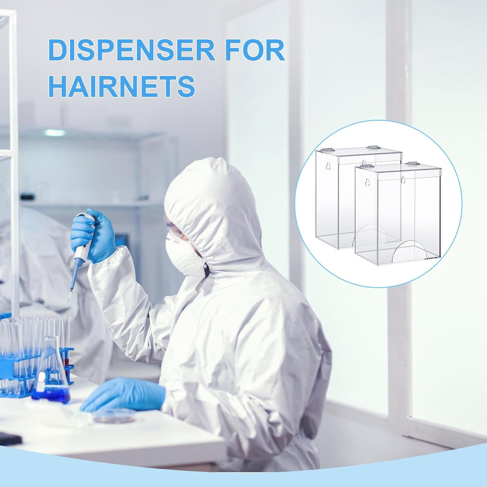 Kathfly 4 Pcs Acrylic Hairnet Dispenser, Wall Mount Acrylic Storage