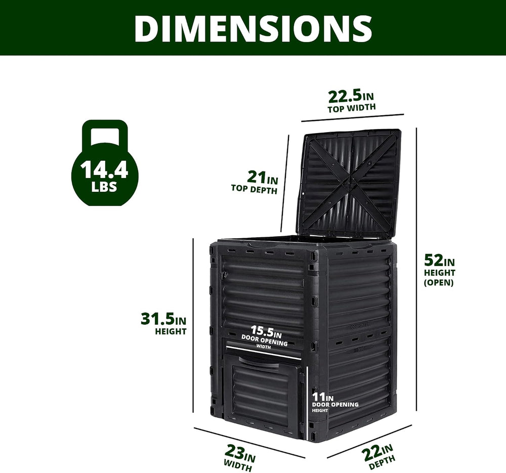 Simply Bio Garden Compost Bin from BPA-Free Material - 80 Gallon (300 L) Larg...