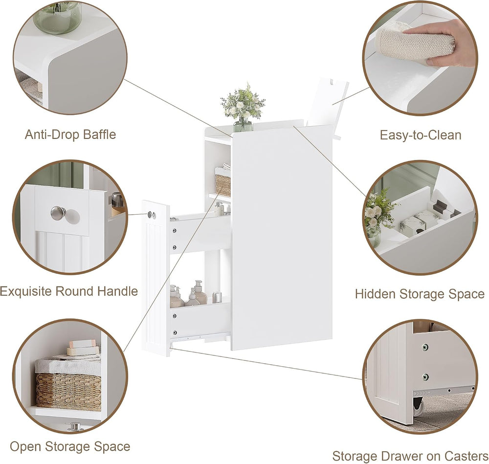 ChooChoo Slim Bathroom Storage Cabinet with Slide Out Drawers