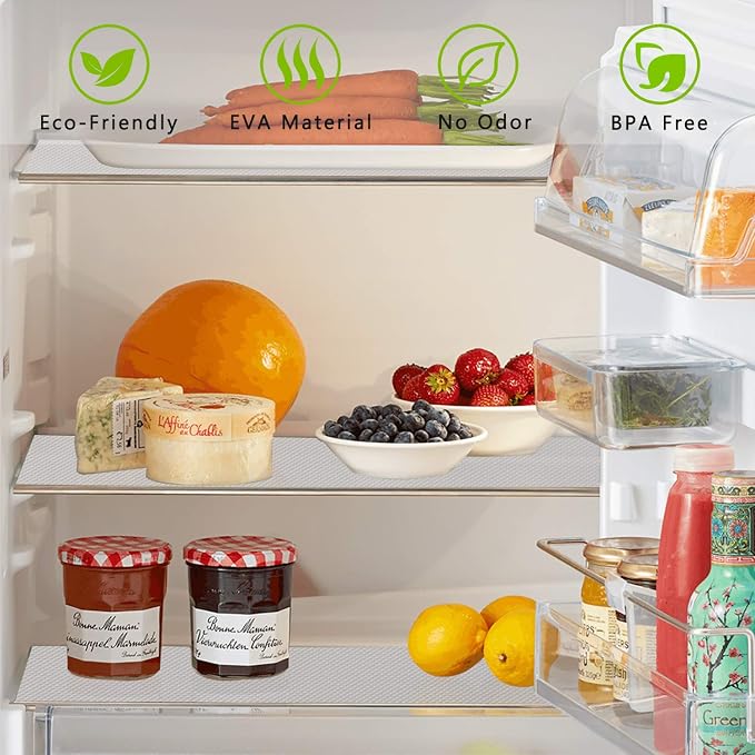 Kitchen Shelf Liner Drawer Liners, Non-Adhesive Refrigerator Liners Waterproof