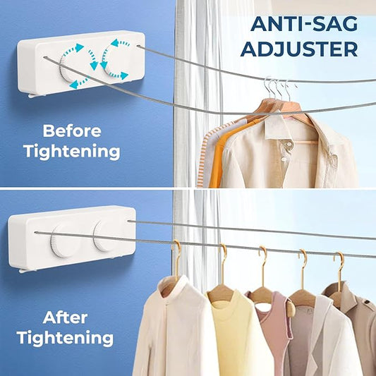 Retractable Clothesline Indoor Outside Heavy-Duty, Upgrade 304 Double Stainless - Image 2