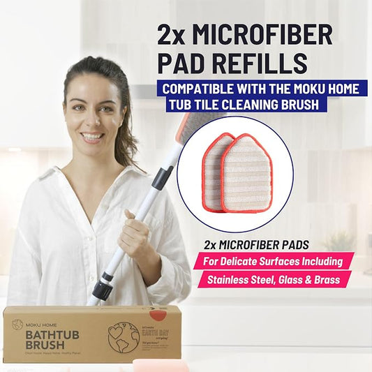Replacement Microfiber Pad for Moku Home Extendable Tub Tile Shower Scrubber - Image 2